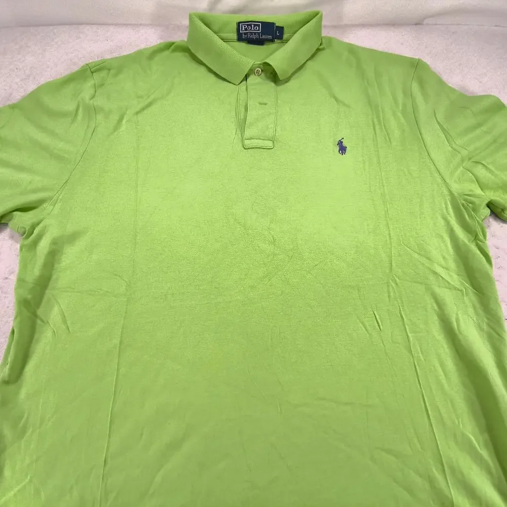 Polo by Ralph Lauren Short Sleeve Collared Polo Shirt Mens Size L Green Blue